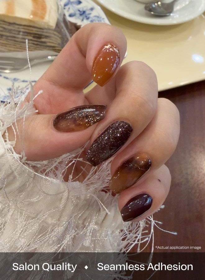 اوهورا شرائط جل الأظافر شبه المعالجة من أوهورا (لون القرفة) - متوافقة مع جميع أنواع مصابيح الأظافر، بجودة صالونات التجميل، تدوم طويلاً، سهلة الاستخدام والإزالة - تتضمن قطعتين لتحضير الأظافر، ومبرد أظافر، وعصا خشبية - Image 4